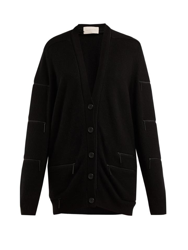 Christopher Kane Zip-trimmed Cashmere Cardigan