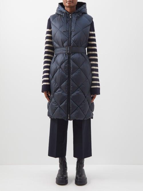 Max Mara - Tregil Sleeveless Coat - Womens - Dark Blue