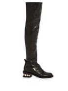 Nicholas Kirkwood Casati Pearl-heel Leather Knee-high Boots