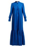 Matchesfashion.com La Doublej - Cotton Maxi Shirtdress - Womens - Blue
