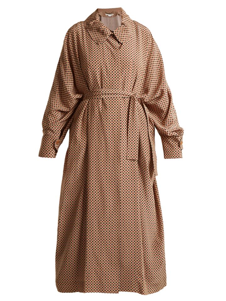 Stella Mccartney Emily Geometric-print Silk Coat