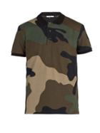 Matchesfashion.com Valentino - Enlarged Camouflage Print Cotton Piqu Polo Shirt - Mens - Green