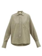 Matchesfashion.com Marrakshi Life - French-cuff Cotton-blend Jersey Shirt - Womens - Dark Green