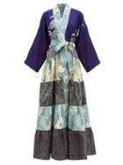 Matchesfashion.com Rianna + Nina - Volant Patchwork Silk Coat - Womens - Multi