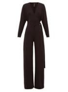 Matchesfashion.com Norma Kamali - Wrap-front Jersey Jumpsuit - Womens - Black