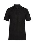 Matchesfashion.com Versace - Baroque Logo Jacquard Polo Shirt - Mens - Black