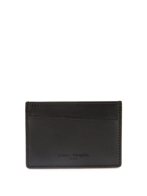 Matchesfashion.com Maison Margiela - Four Stitches Crinkled-leather Cardholder - Mens - Black