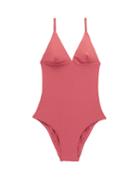 Matchesfashion.com Matteau - The Plunge Swimsuit - Womens - Dark Pink