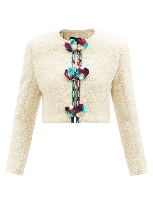 Isabel Marant - Gradiazi Pompom-trimmed Wool-blend Jacket - Womens - Ivory