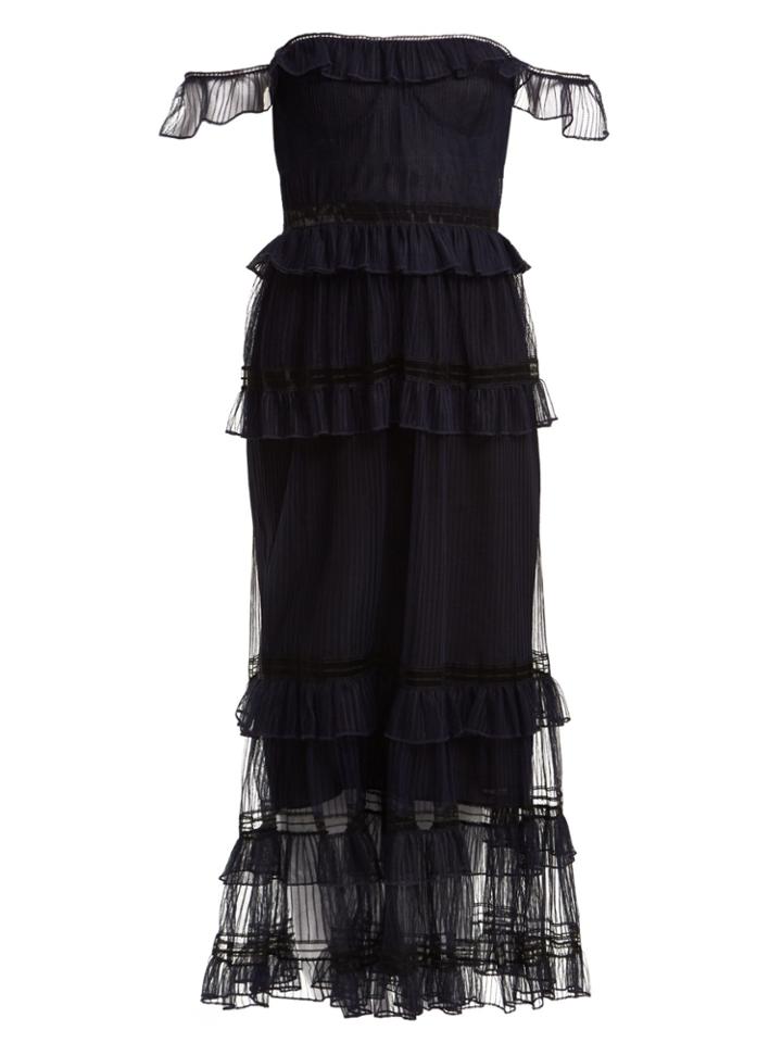 Jonathan Simkhai Strapless Ruffled Tulle Dress