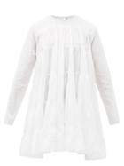 Ladies Beachwear Merlette - Soliman Tiered Cotton Mini Dress - Womens - White