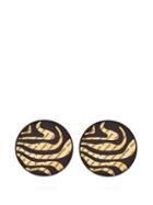 Matchesfashion.com Balenciaga - Bb Zebra Oversized Earrings - Womens - Black