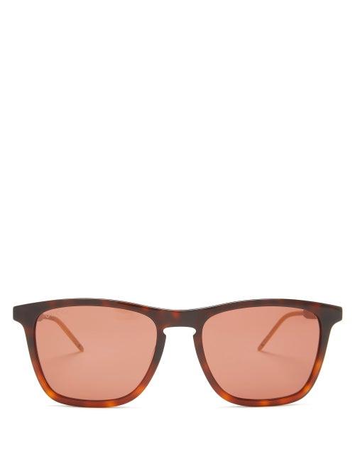Mens Eyewear Gucci - Square Tortoiseshell-acetate Sunglasses - Mens - Brown