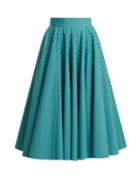 Matchesfashion.com Bottega Veneta - Studded A Line Cotton Poplin Skirt - Womens - Blue