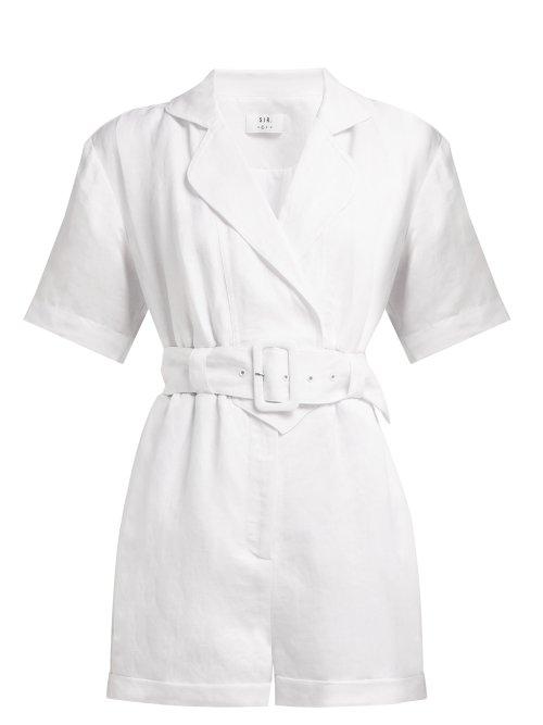 Matchesfashion.com Sir - Dalila Linen Blend Playsuit - Womens - White