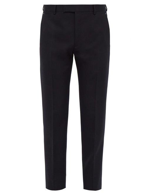 Matchesfashion.com Berluti - Tailored Mid Rise Wool Twill Trousers - Mens - Navy