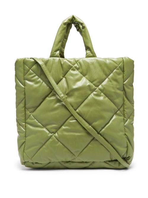 Matchesfashion.com Stand Studio - Assante Quilted Faux-leather Tote Bag - Womens - Khaki