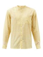 Matchesfashion.com Pro - Collarless Check Cotton Shirt - Mens - Yellow