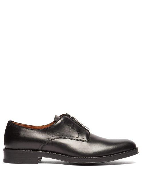 Matchesfashion.com Givenchy - Rider Logo Zip Leather Derby Shoes - Mens - Black