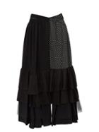 Matchesfashion.com Junya Watanabe - Ester Tiered Crepe Skirt - Womens - Black Multi