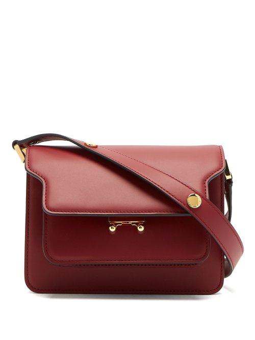 Matchesfashion.com Marni - Trunk Mini Calf Leather Cross Body Bag - Womens - Burgundy