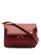 Matchesfashion.com Marni - Trunk Mini Calf Leather Cross Body Bag - Womens - Burgundy