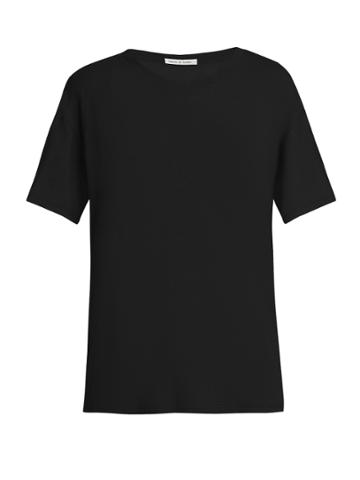 Frances De Lourdes Johnny Round-neck Cashmere And Silk-blend T-shirt