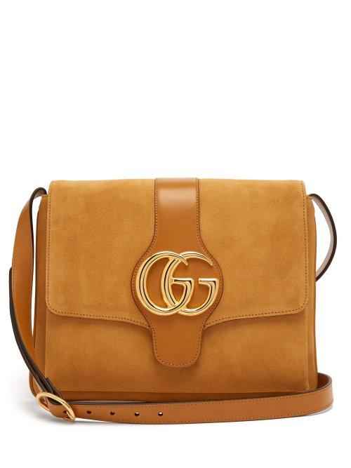 Matchesfashion.com Gucci - Arli Gg Suede And Leather Cross Body Bag - Womens - Light Tan