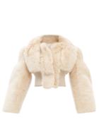 Givenchy - Faux-fur Cropped Jacket - Womens - Beige