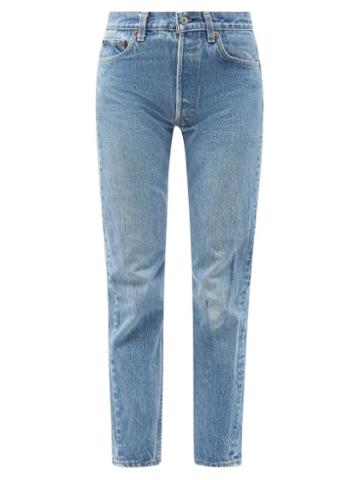 Matchesfashion.com Another Tomorrow - Vintage Levi's 501 Washed Cropped Jeans - Womens - Dark Denim