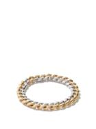 Shay - 18kt White & Yellow Gold Curb-chain Bracelet - Mens - Yellow Gold