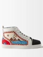 Christian Louboutin - No Limit Embroidered Leather High-top Trainers - Mens - Multi