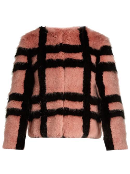 Shrimps Gustav Checked Faux-fur Jacket