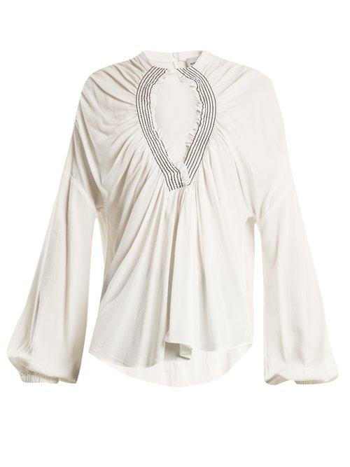 Matchesfashion.com Rachel Comey - Siphon Smocked Cut Out Top - Womens - Ivory