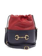 Matchesfashion.com Gucci - 1955 Horsebit Bi-colour Leather Bucket Bag - Womens - Blue Multi