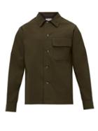 Matchesfashion.com Margaret Howell - Patch Pocket Brushed Wool Blend Twill Shirt - Mens - Khaki