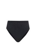Matchesfashion.com Sara Cristina - 90s High-rise Metallic Bikini Briefs - Womens - Black
