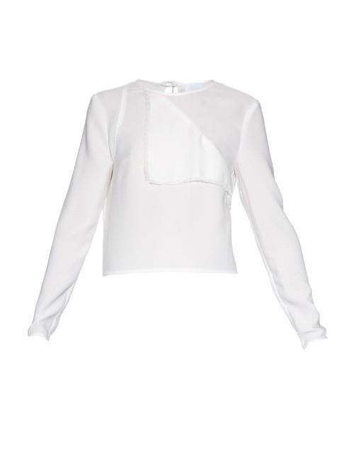 Danielle Romeril Thea Contrast-hem Crepe Top