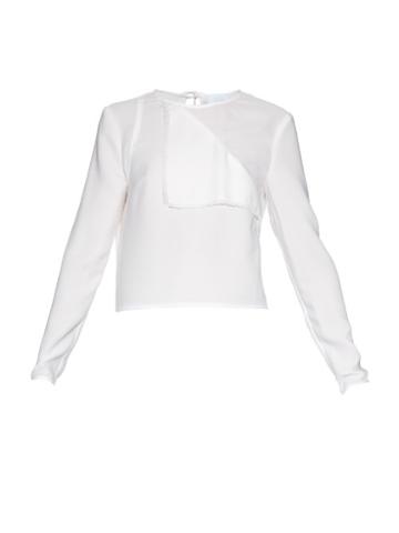 Danielle Romeril Thea Contrast-hem Crepe Top