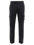Stone Island - Logo-pocket Cotton-blend Twill Cargo Trousers - Mens - Navy
