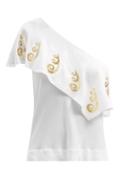 Matchesfashion.com Themis Z - One-shoulder Peacock-print Silk Top - Womens - White