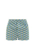 Matchesfashion.com Sunspel - Sun And Cloud Print Cotton Boxer Shorts - Mens - Light Blue