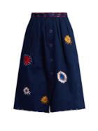 Thierry Colson Riviera Embroidered Cotton Midi Skirt