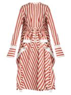 Palmer/harding Extended Waterfall-hem Striped Shirt