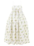 Matchesfashion.com Cecilie Bahnsen - Sofie Floral Fil Coup Cotton Blend Midi Dress - Womens - Yellow White