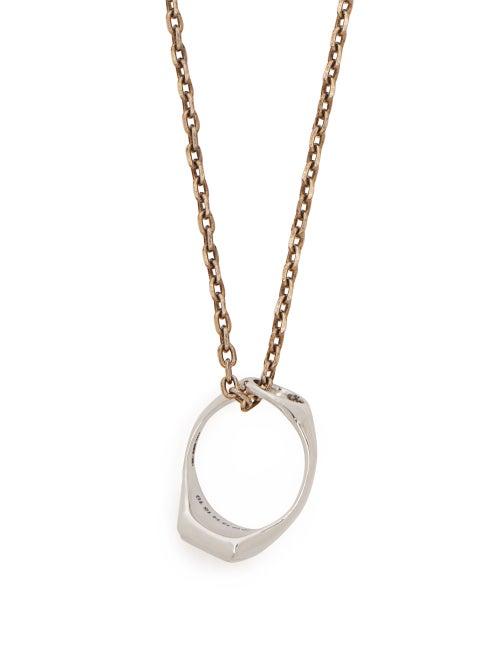 Matchesfashion.com Maison Margiela - Mother Of Pearl Ring Sterling Silver Necklace - Mens - Silver Multi