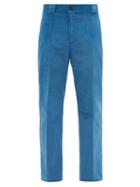 Erdem - Benedict Cotton-blend Corduroy Slim-leg Trousers - Mens - Light Blue