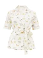 Matchesfashion.com Emilia Wickstead - Eudora Safari-print Linen Shirt - Womens - Cream Print