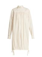 Lemaire High-neck Pleated Cotton-foulard Dress