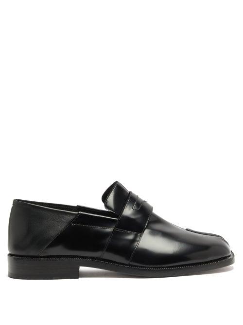 Matchesfashion.com Maison Margiela - Tabi Split-toe Collapsible-heel Leather Loafers - Womens - Black